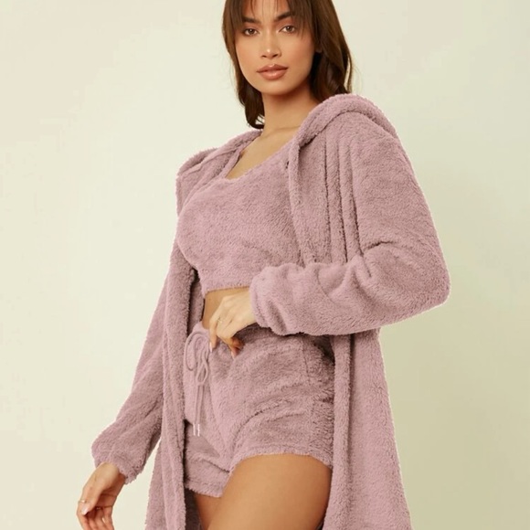 Hooded Robe Lounge 3pc Set - Picture 4 of 5